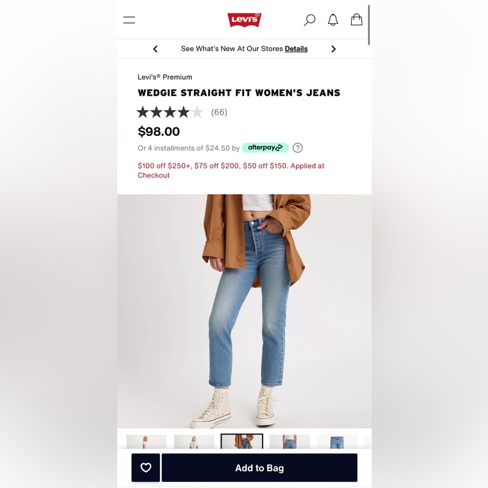 Levi’s Wedgie Straight Leg Jean Size 24